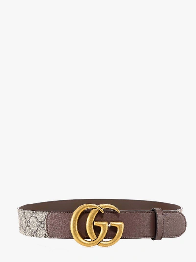 servet Ga trouwen bevind zich Gucci "gg" Pattern Belt With "double G" Buckle In Brown | ModeSens