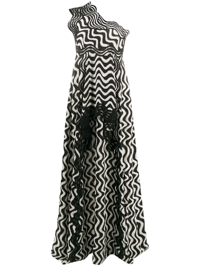 Shop Stella Mccartney Swirl One-shoulder Dress In Black