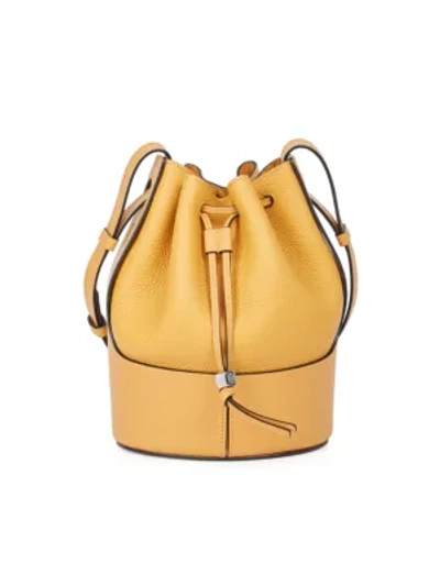 Shop Loewe Women's Small Balloon Leather Bucket Bag In White