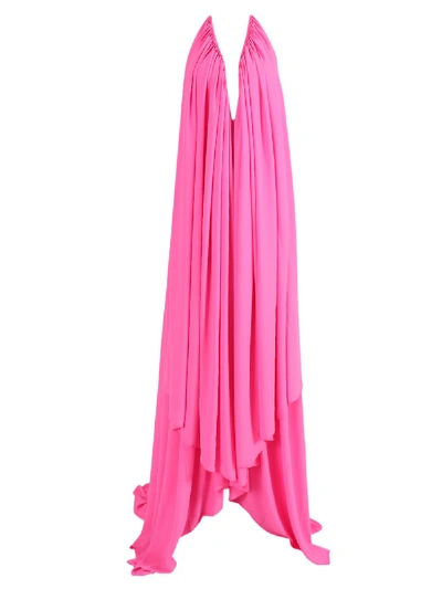 Shop Maison Rabih Kayrouz Bright Pink Asymmetric Gown