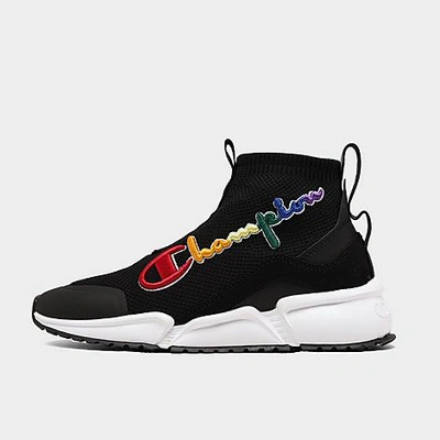 Shop Champion Boys' Little Kids' Rally Future Mid Casual Shoes In Black/rainbow