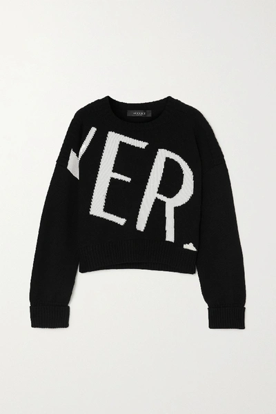 Shop Versace Intarsia Wool Sweater In Black