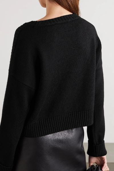 Shop Versace Intarsia Wool Sweater In Black