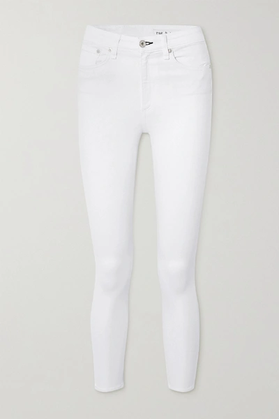 Shop Rag & Bone Nina Cropped High-rise Skinny Jeans In White