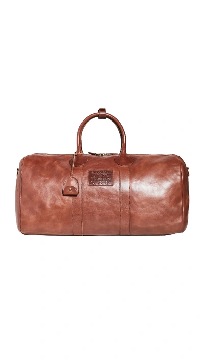 Shop Polo Ralph Lauren Leather Duffle Bag In Brown