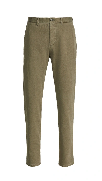 Shop Maison Margiela Garment Dyed Regular Fit Chino Pants In Olive