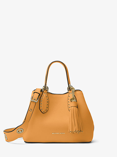 michael kors brooklyn small leather satchel