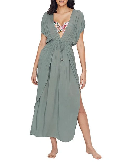Shop Elan Maxi Cover-up In Olive