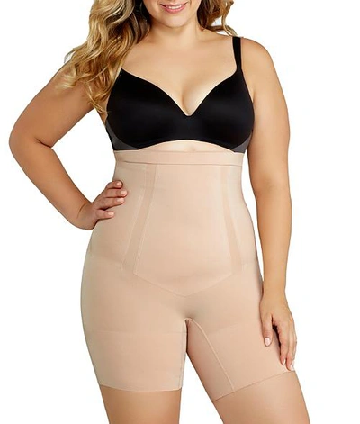 Shop Spanx Plus Size Oncore Firm Control High-waist Thigh Shaper In Soft Nude