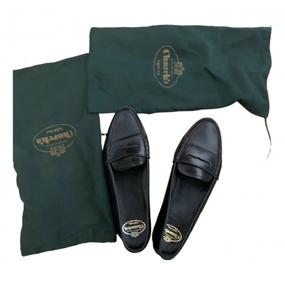 Pre-owned Church's Black Leather Flats