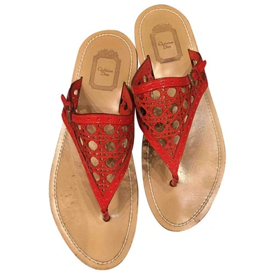 Pre-owned Dior Red Leather Sandals