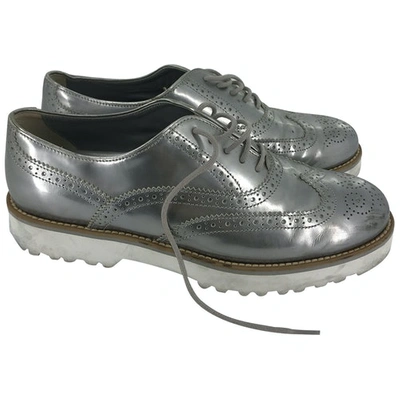 Pre-owned Hogan Silver Leather Flats