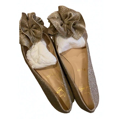 Pre-owned Christian Louboutin Gold Glitter Ballet Flats