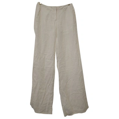 Pre-owned Tommy Hilfiger White Linen Trousers