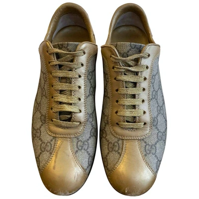 Pre-owned Gucci Beige Leather Trainers