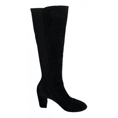 Pre-owned Stuart Weitzman Fall Winter 2019 Black Suede Boots