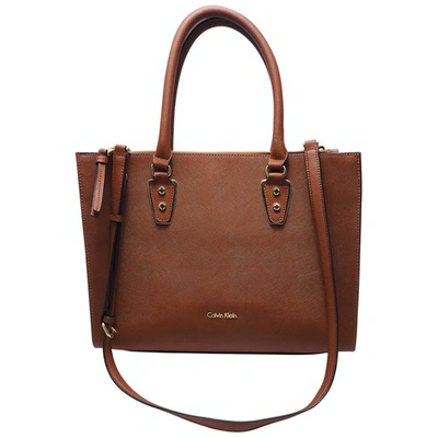 Pre-owned Calvin Klein Leather Handbag In Brown