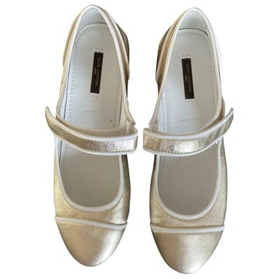 Pre-owned Louis Vuitton Gold Patent Leather Ballet Flats