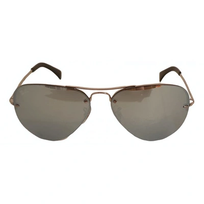 Pre-owned Ray Ban Aviator Metallic Metal Sunglasses