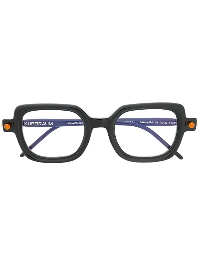 Shop Kuboraum P4 Square Frame Glasses In Black