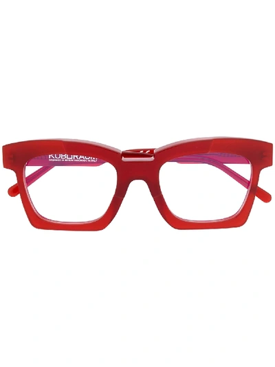 Shop Kuboraum K5 Square Glasses In Red