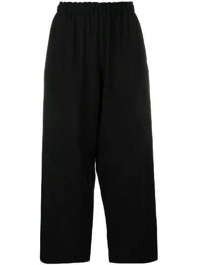 Shop Daniela Gregis Wide-leg Crop Trousers In Black