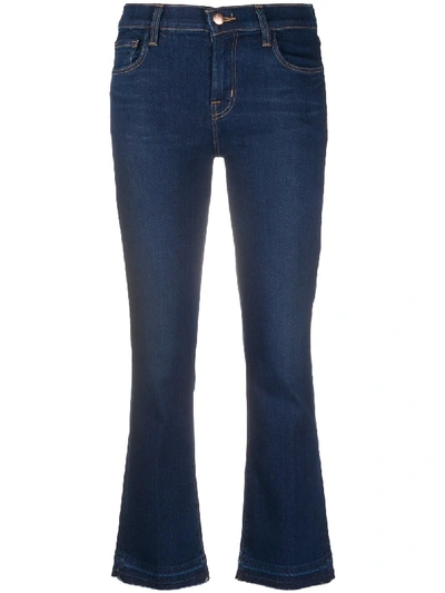 Shop J Brand High Rise Cropped Jeans In Blue