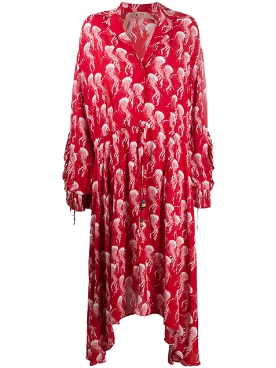 Shop N°21 Jellyfish Print Maxi Dress In Red