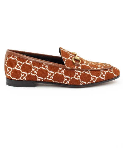 Shop Gucci Jordaan Gg Canvas Loafer In Ruggine