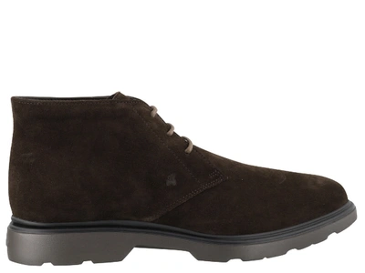 Shop Hogan H393 Derby Laced Up Shoes In Brown