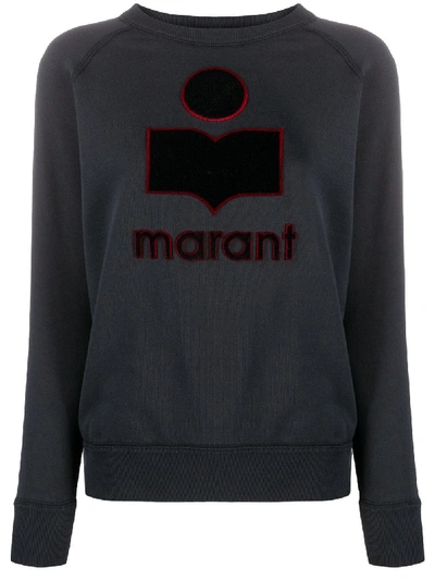 Shop Isabel Marant Étoile Bestickter Pullover Mit Logo In Black
