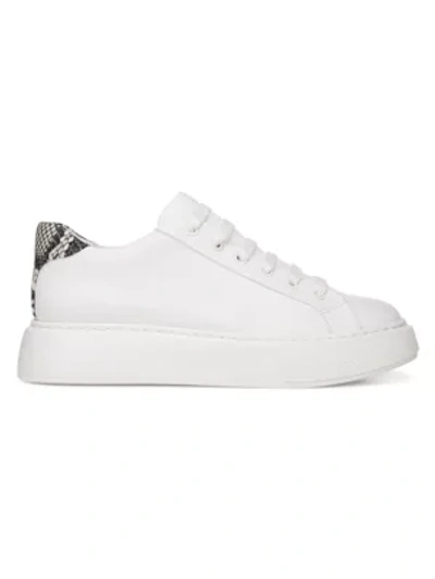 Shop Vince Rhea Leather Platform Sneakers In White