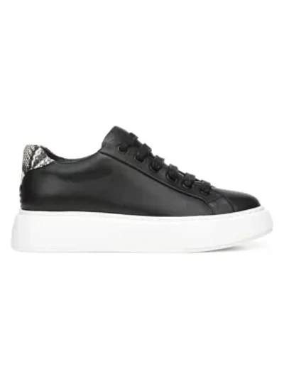 Shop Vince Rhea Leather Platform Sneakers In Black