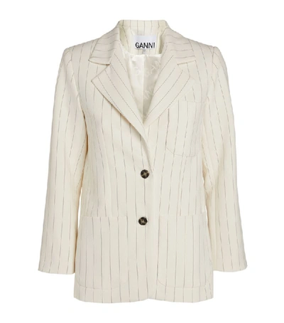 Shop Ganni Striped Suit Jacket