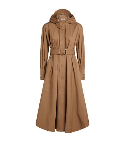 Shop Kenzo Belted Pleated Coat
