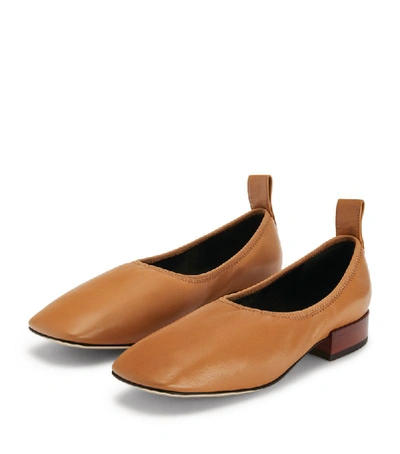 Shop Loewe Leather Ballerina Pumps 25