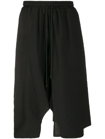 Shop Alchemy Drop-crotch Linen Shorts In Black