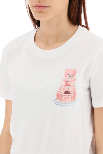 Shop Moschino Teddy Bear Cake T-shirt In White