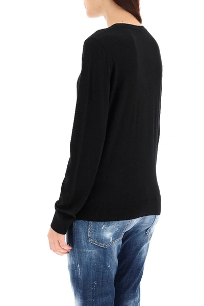 Shop Dsquared2 I Love D2 Sweater In Black,red,white