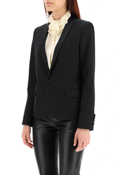 Shop Saint Laurent Tuxedo Jacket In Black