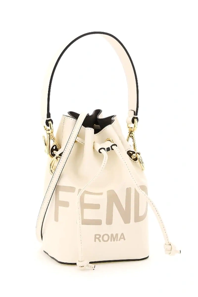 Shop Fendi Mon Tresor Bucket Bag In White,beige