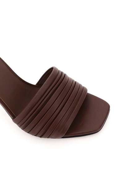 Shop Neous Sham Pleated Mules In Brown