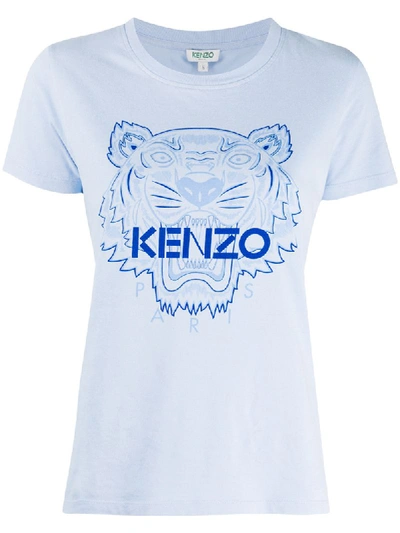 Shop Kenzo Tiger-motif T-shirt In Purple