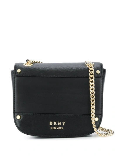 Shop Dkny Thelma Leather Crossbody Bag In Black