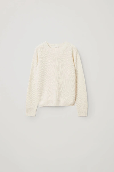 Shop Cos Ribbed Paper Sweater In White
