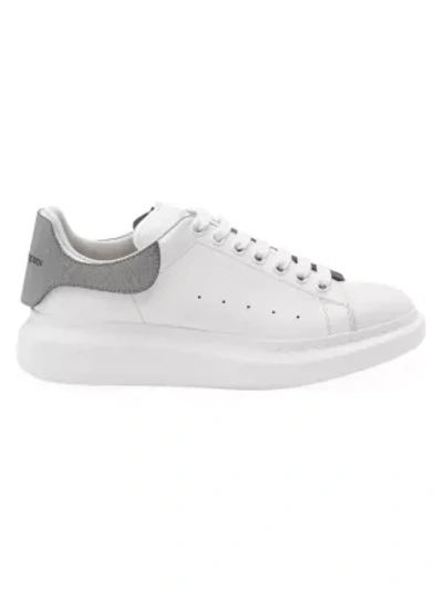 Shop Alexander Mcqueen Men's Men's Interchangeable Velcro Backed Sneakers In White Silver