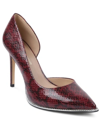 Shop Bcbgeneration Women's Harnoy D'orsay Pump Women's Shoes In Red Snake Print