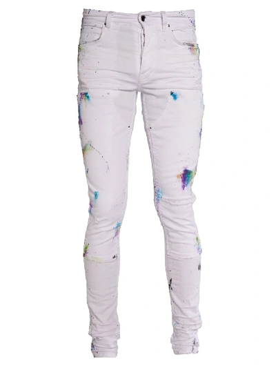 Shop Amiri Painter Workman Skinny Jeans White
