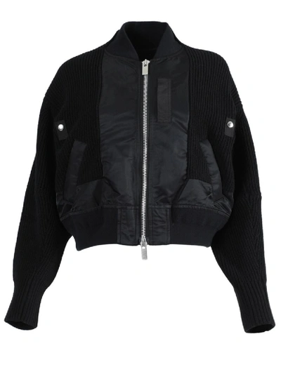 Shop Sacai Black Blouson Jacket