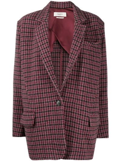 Shop Isabel Marant Étoile Charly Houndstooth Blazer In Pink